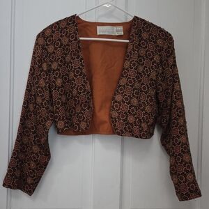 Vintage Passports Pier One Embellished Cropped Jacket S